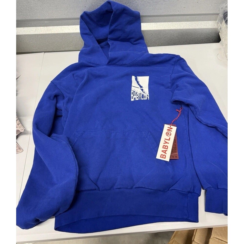 Babylon LA Connect Link Blue Pullover Hoodie S NWT Retail $150
